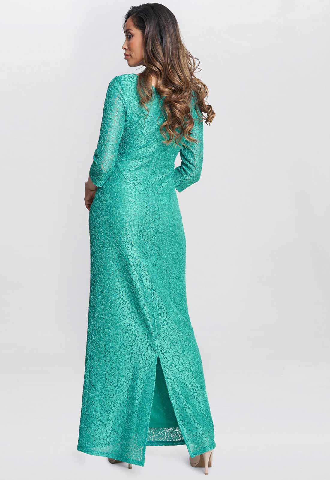 Gina Bacconi Jade Fearne Lace Wrap Maxi Dress