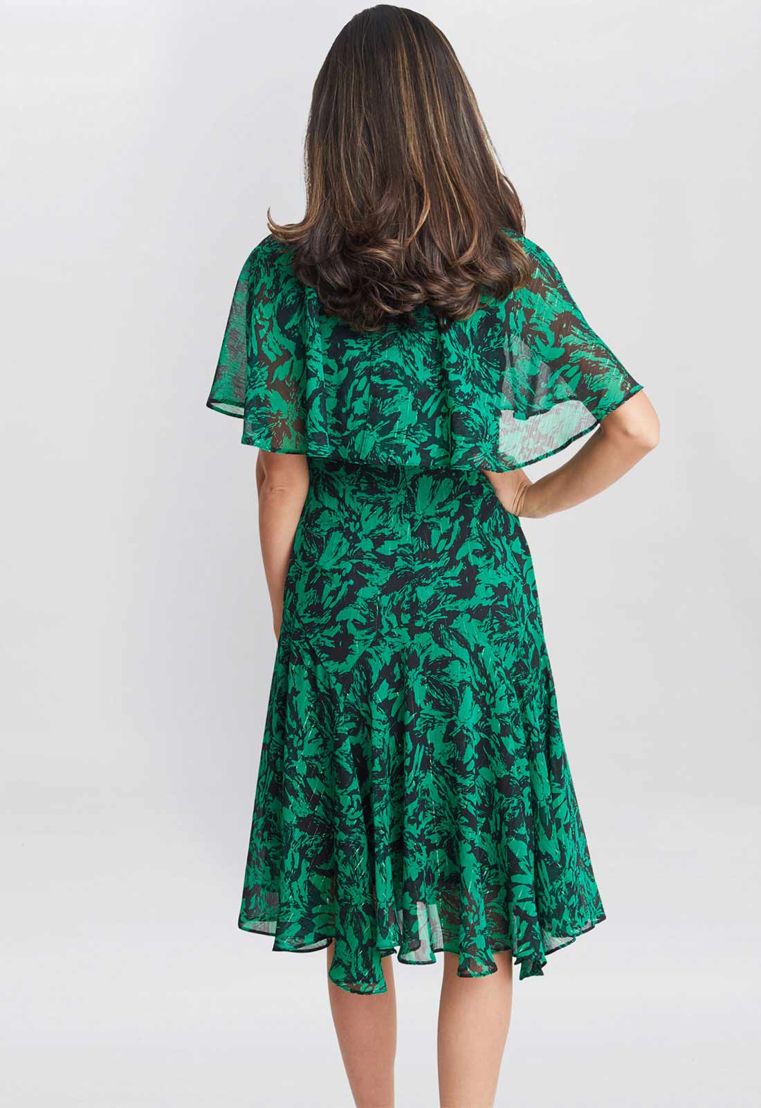 Gina Bacconi Gold Annette Chiffon Dress