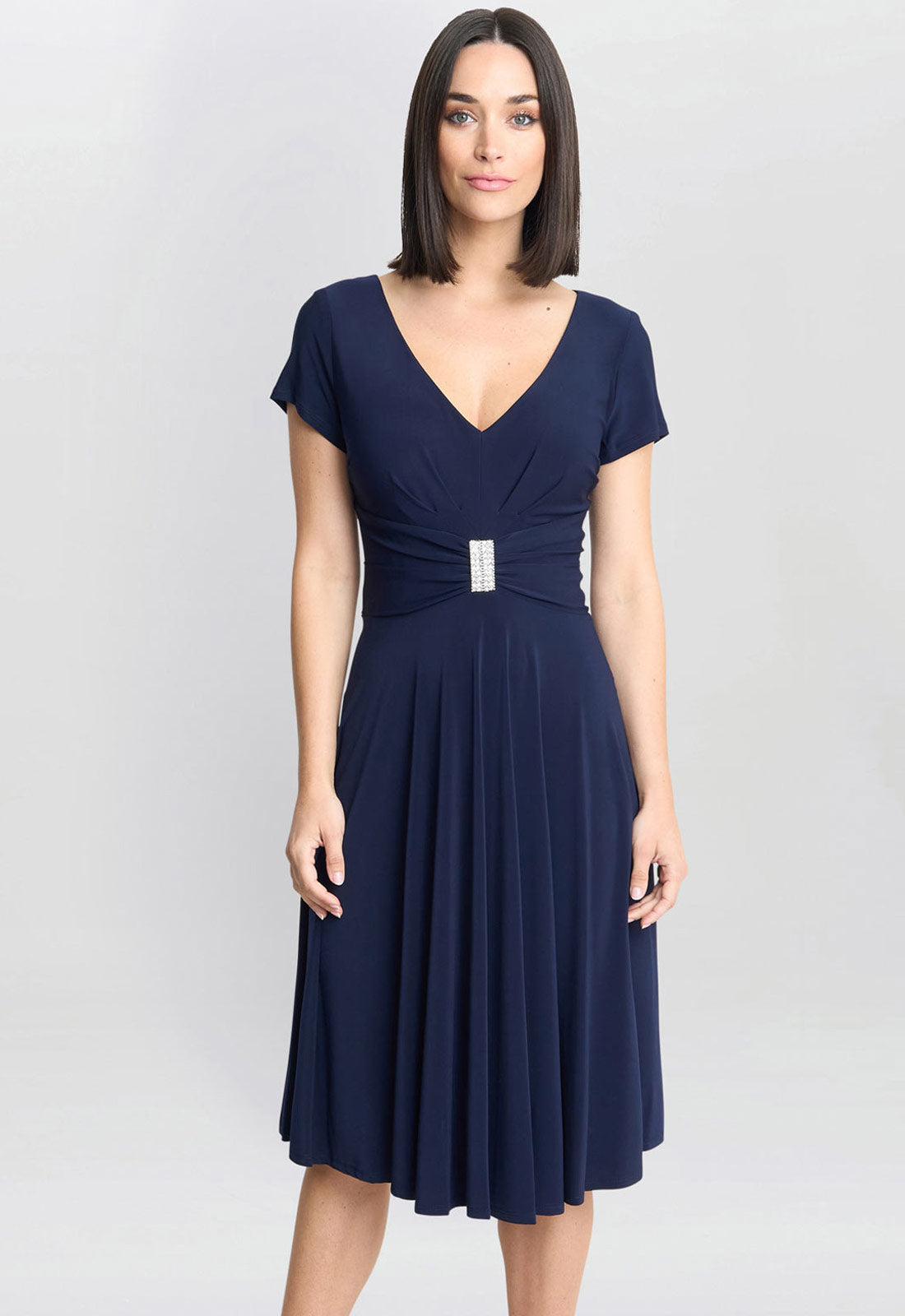 Gina Bacconi Navy Elsa Jersey Cocktail Dress Gina Bacconi Navy Elsa Jersey Cocktail Dress