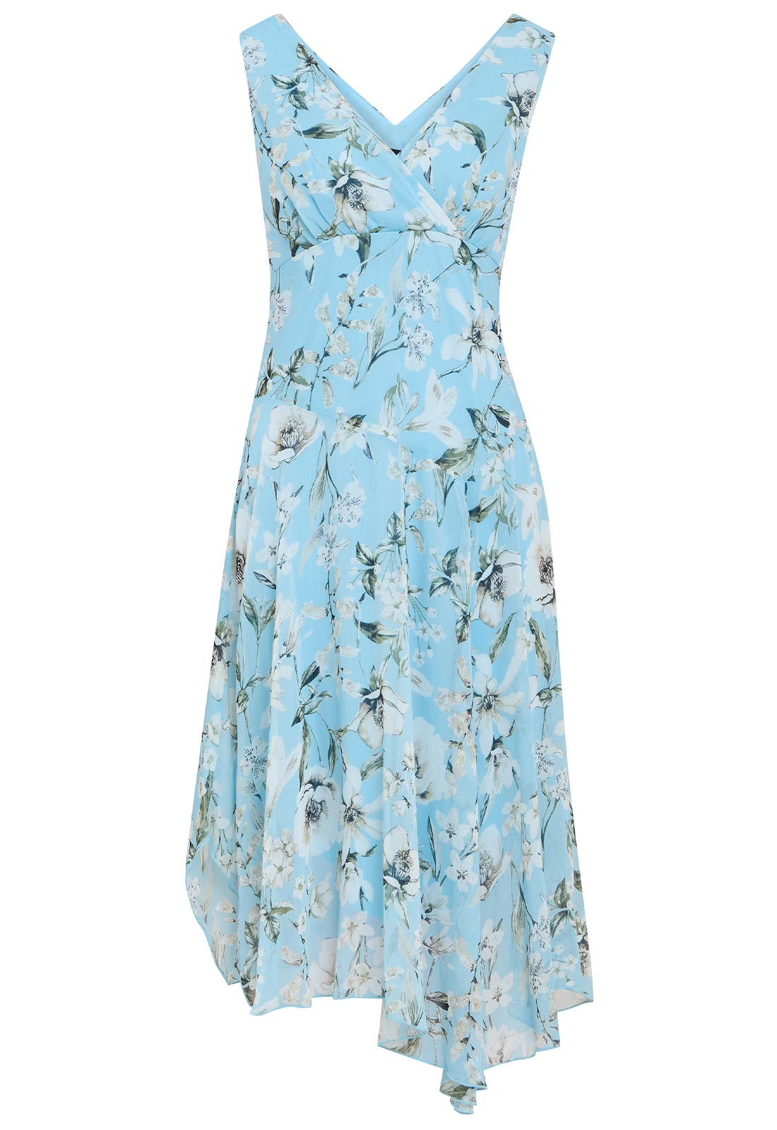 Gina Bacconi Aqua Cressida Floral Print Dress
