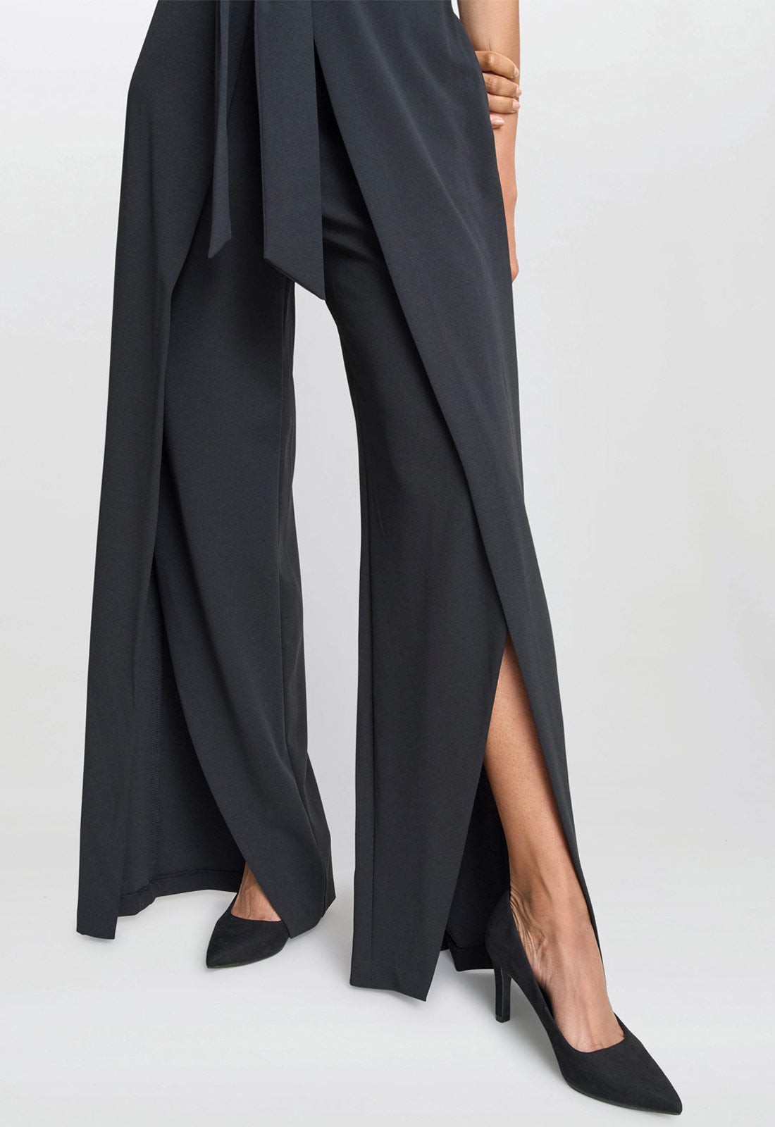 Gina Bacconi Black Dottie Wrap Effect Jumpsuit
