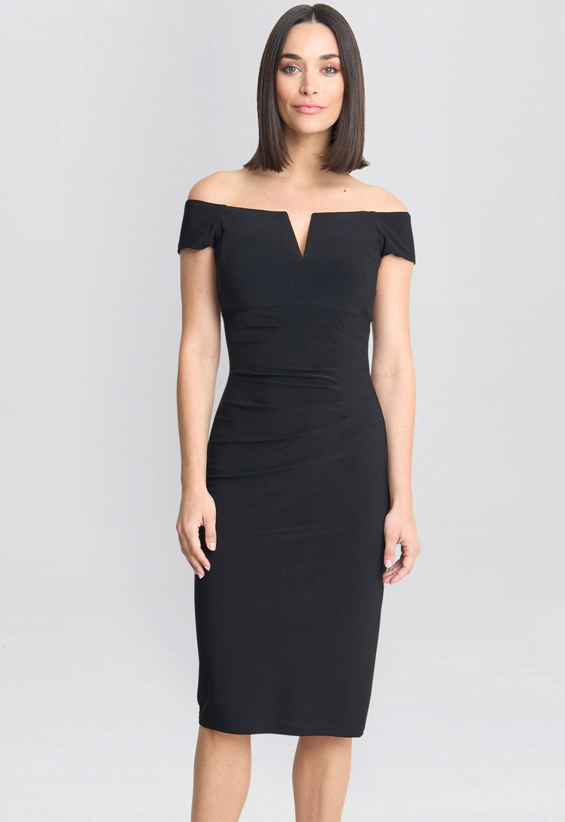 Gina Bacconi Black Cath Short Off Shoulder Dress Gina Bacconi Black Cath Short Off Shoulder Dress
