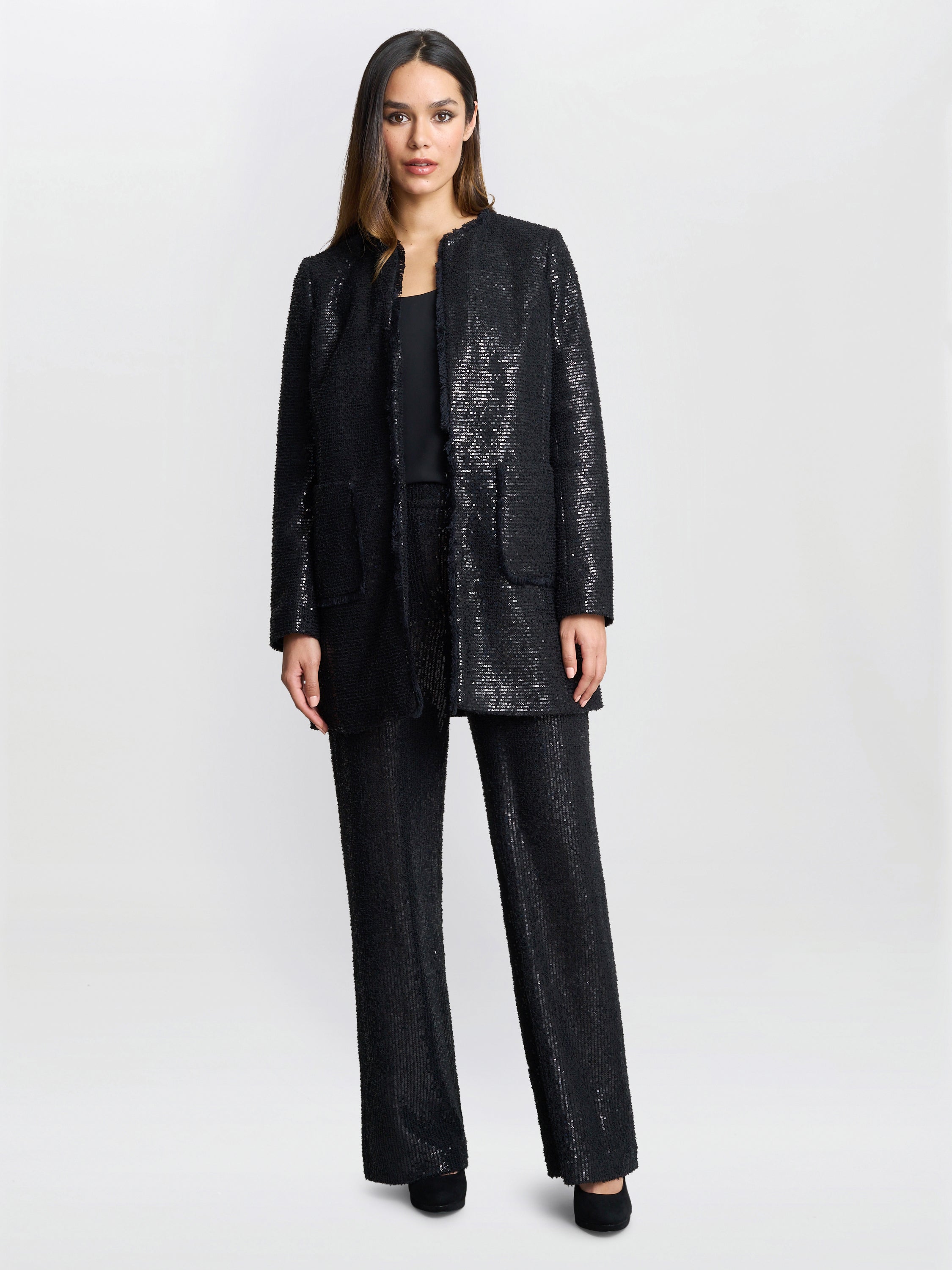 Gina Bacconi Black Lizzy Sequin Jacket