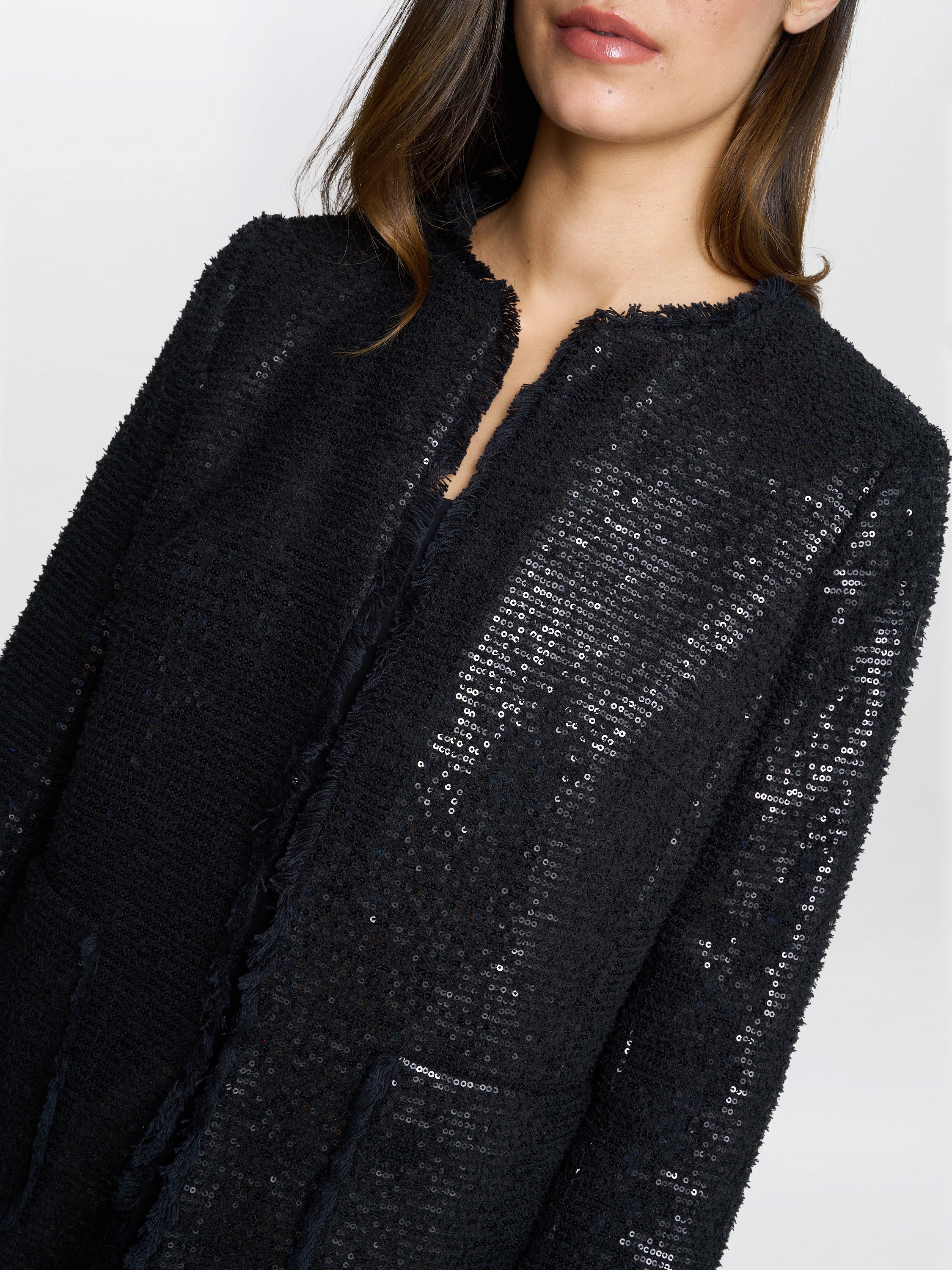 Gina Bacconi Black Lizzy Sequin Jacket