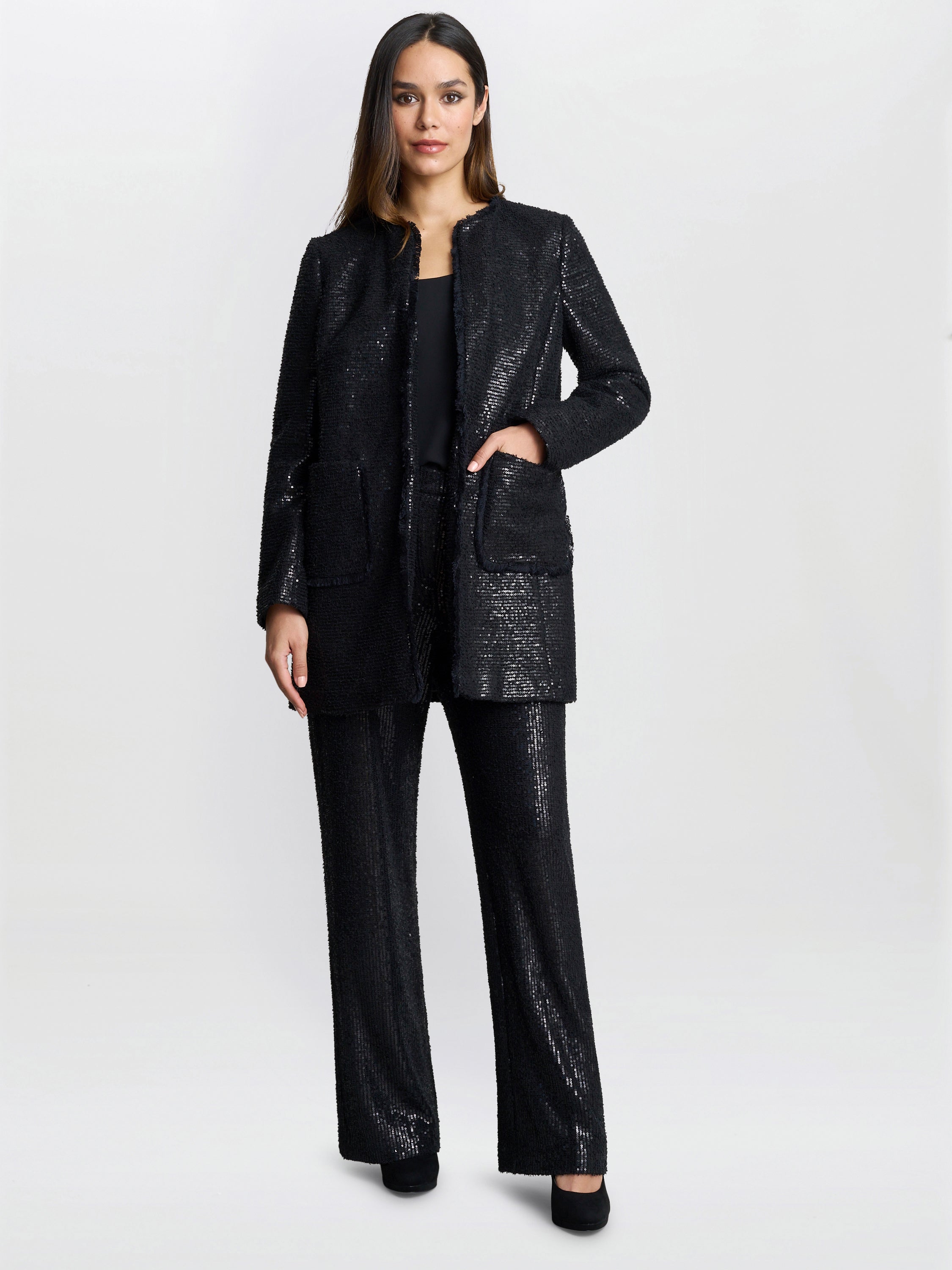 Gina Bacconi Black Lizzy Sequin Jacket