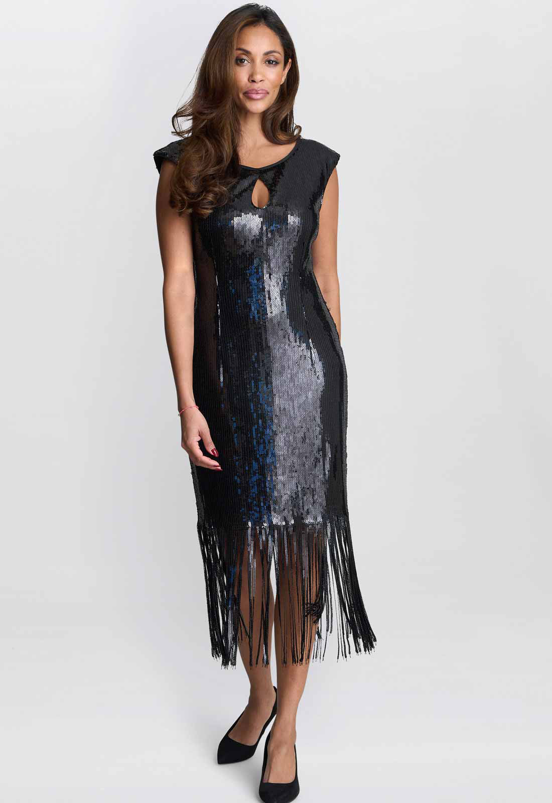 Gina Bacconi Black Breanna Sequin Cocktail Dress Gina Bacconi Black Breanna Sequin Cocktail Dress