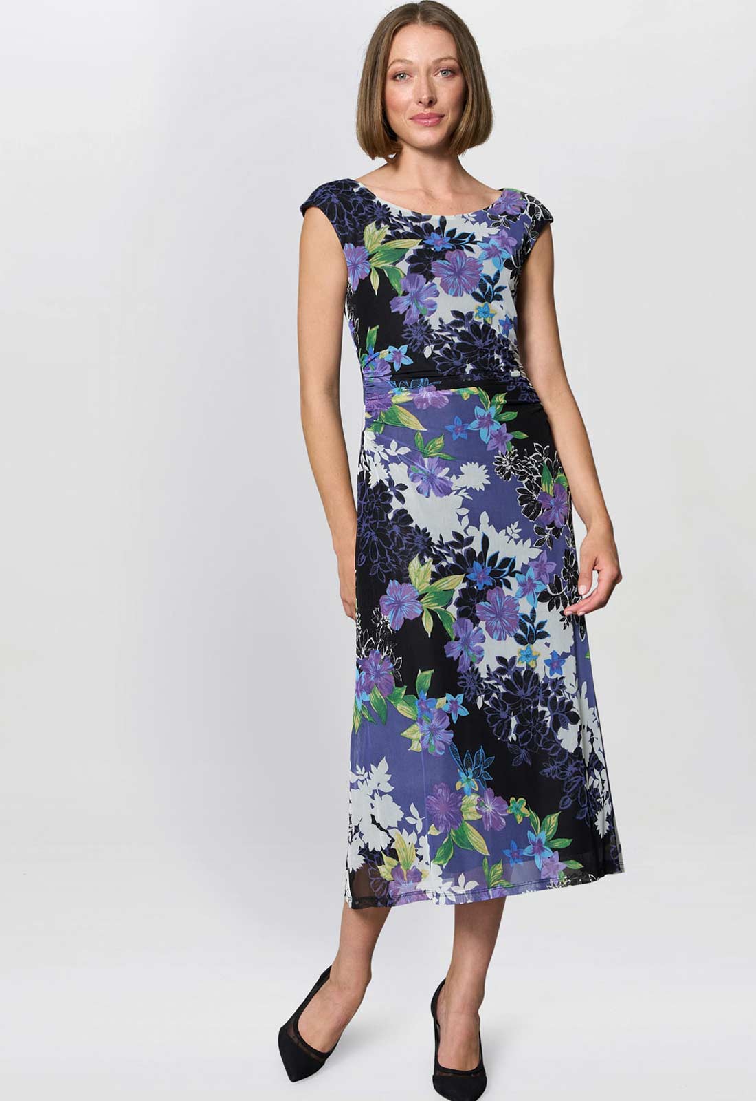Gina Bacconi MULTI Jasmine Floral Print Midi Dress