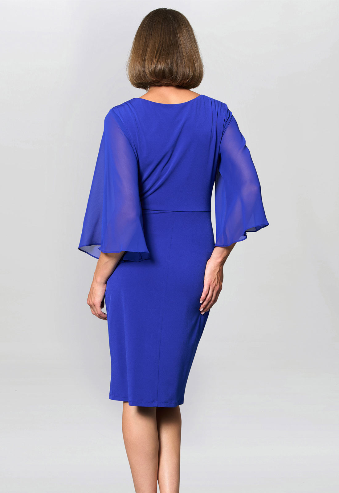 Gina Bacconi Cobalt Jo Draped Jersey Dress
