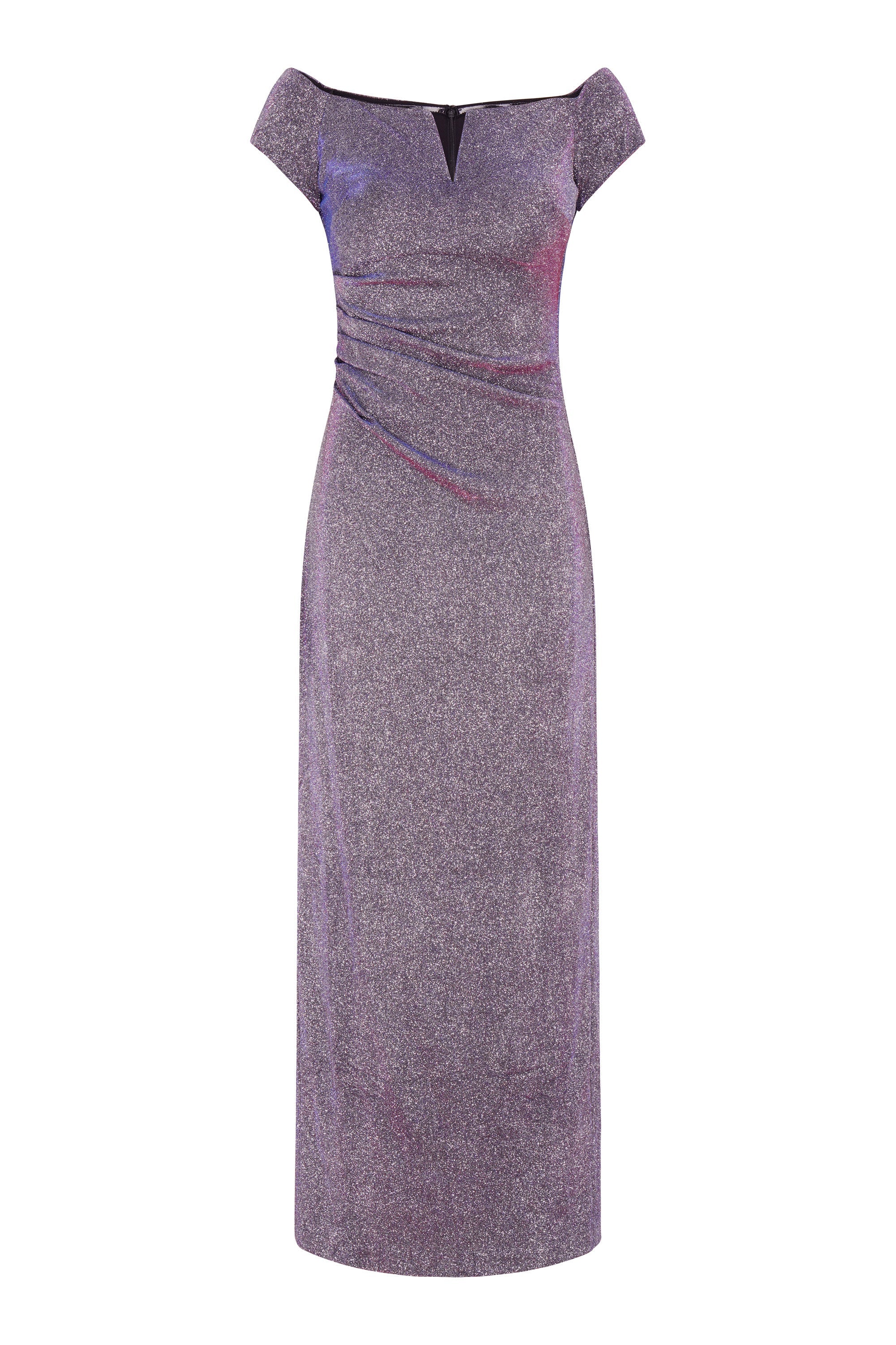 Gina Bacconi Black / Pink Katie Off Shoulder Maxi Dress