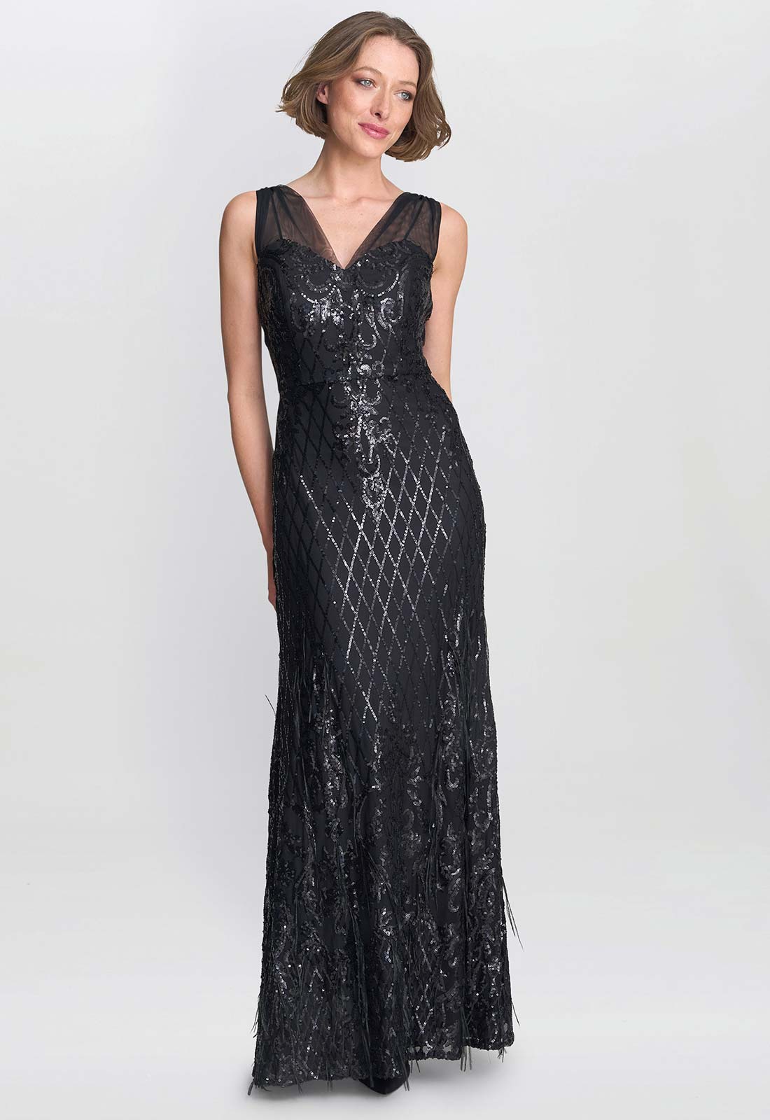 Gina Bacconi Black Tamsin Sleeveless Sequin Maxi Dress