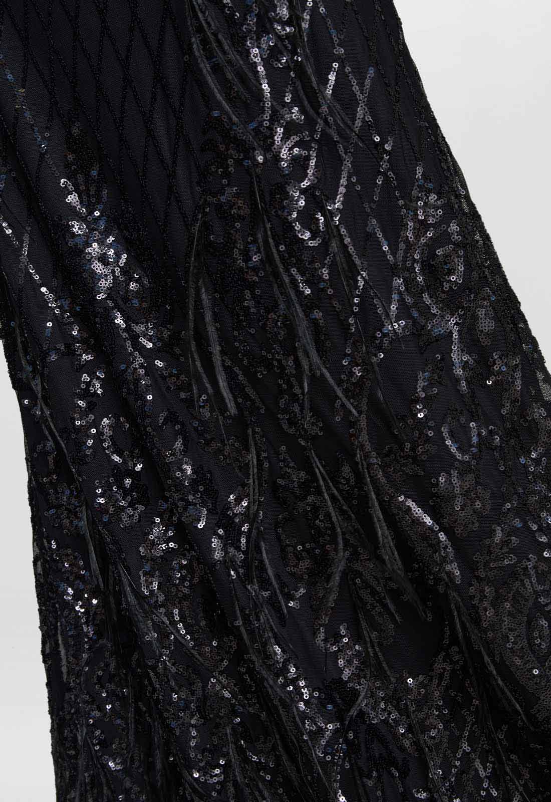 Gina Bacconi Black Tamsin Sleeveless Sequin Maxi Dress