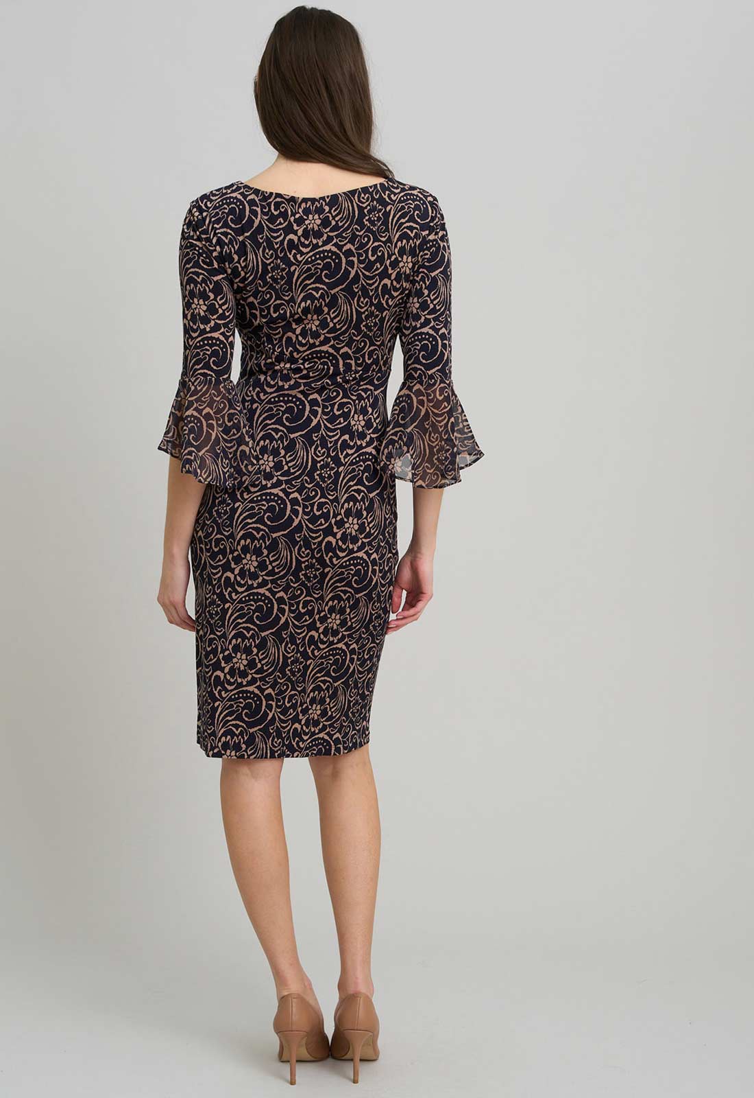 Gina Bacconi NEW BEIGE Nikita Printed Sheath Dress