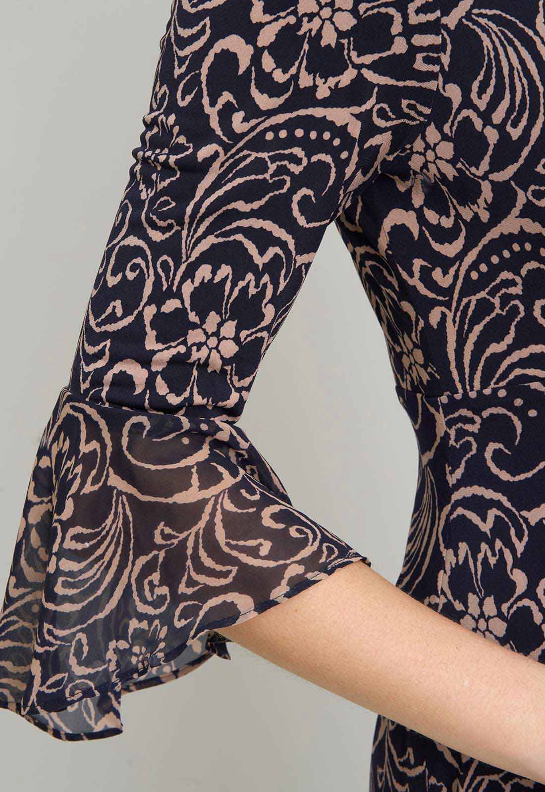 Gina Bacconi NEW BEIGE Nikita Printed Sheath Dress