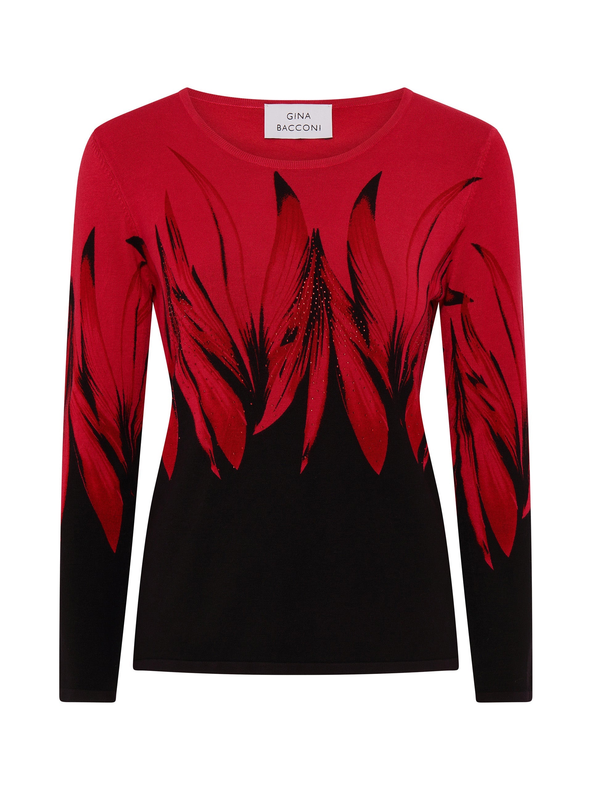 Gina Bacconi Black / Red Nellie Floral Diamante Jumper