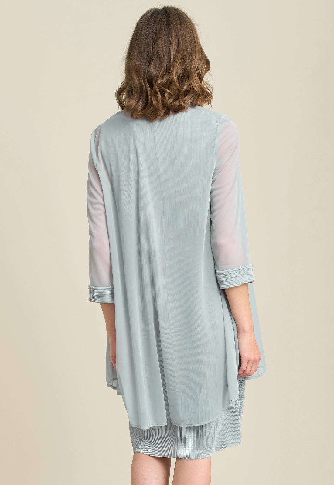 Gina Bacconi SAGE Sue-Ann Pleated Dress And Chiffon Jacket