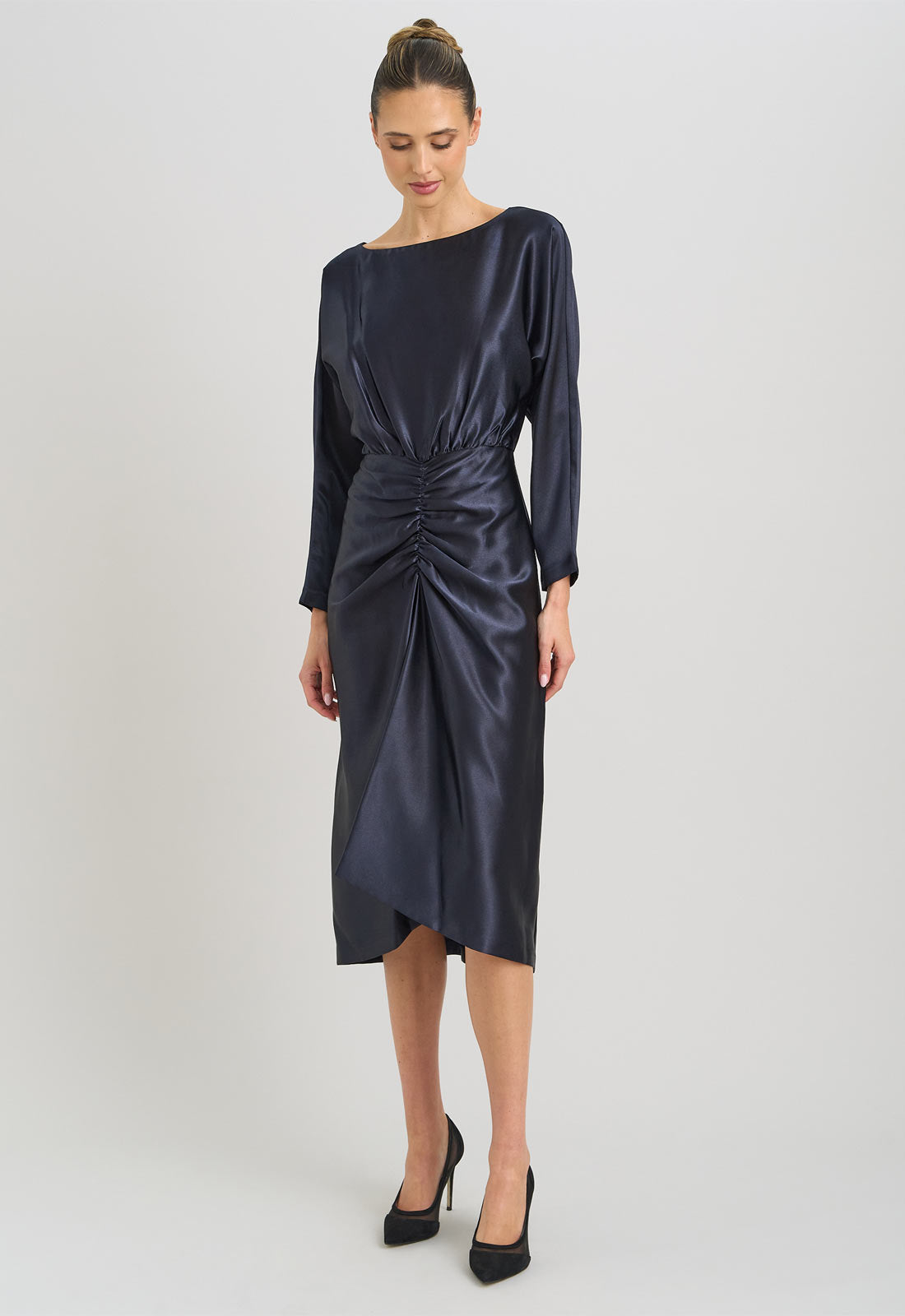 Navy waist detail dress