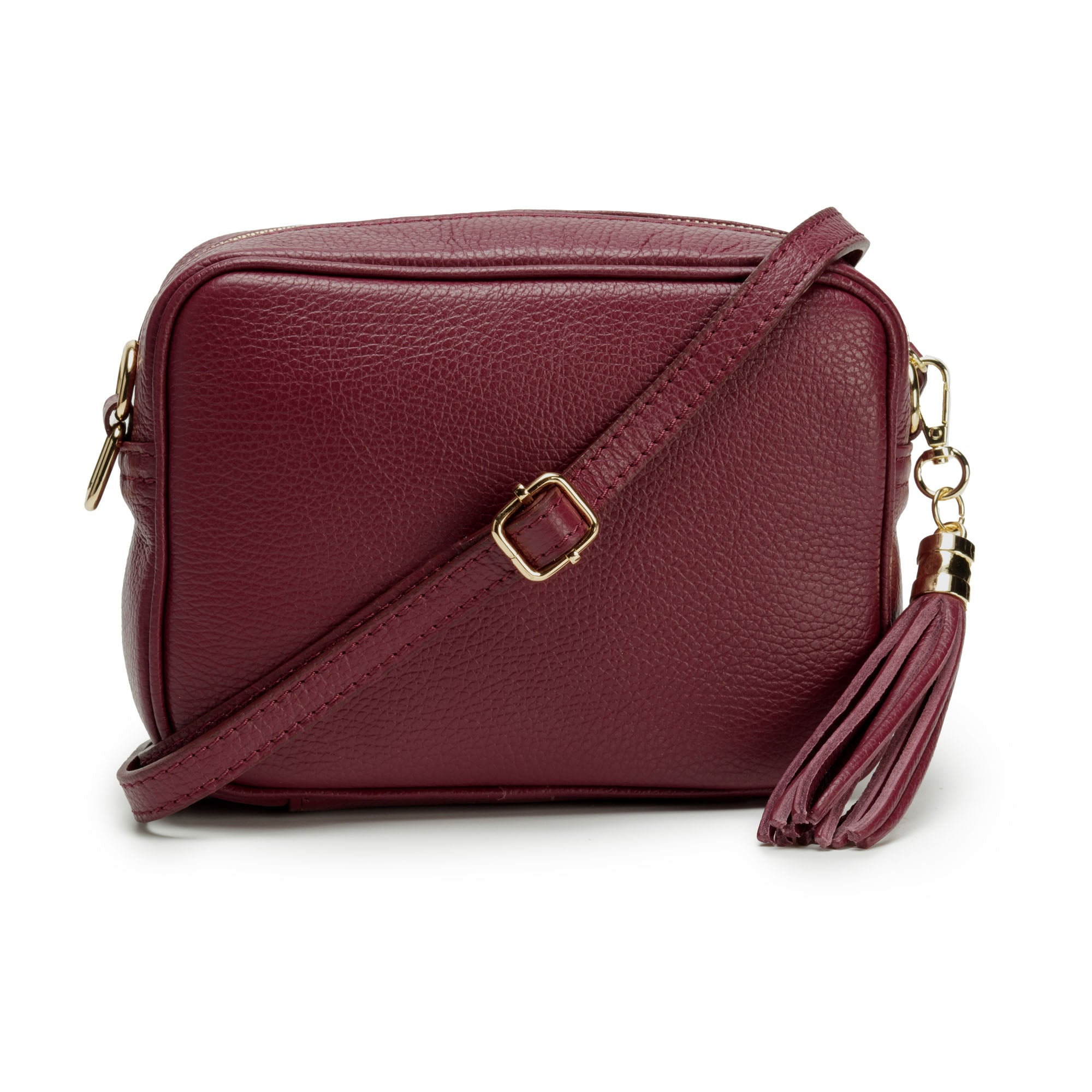 Elie Beaumont Crossbody Tassel Wine