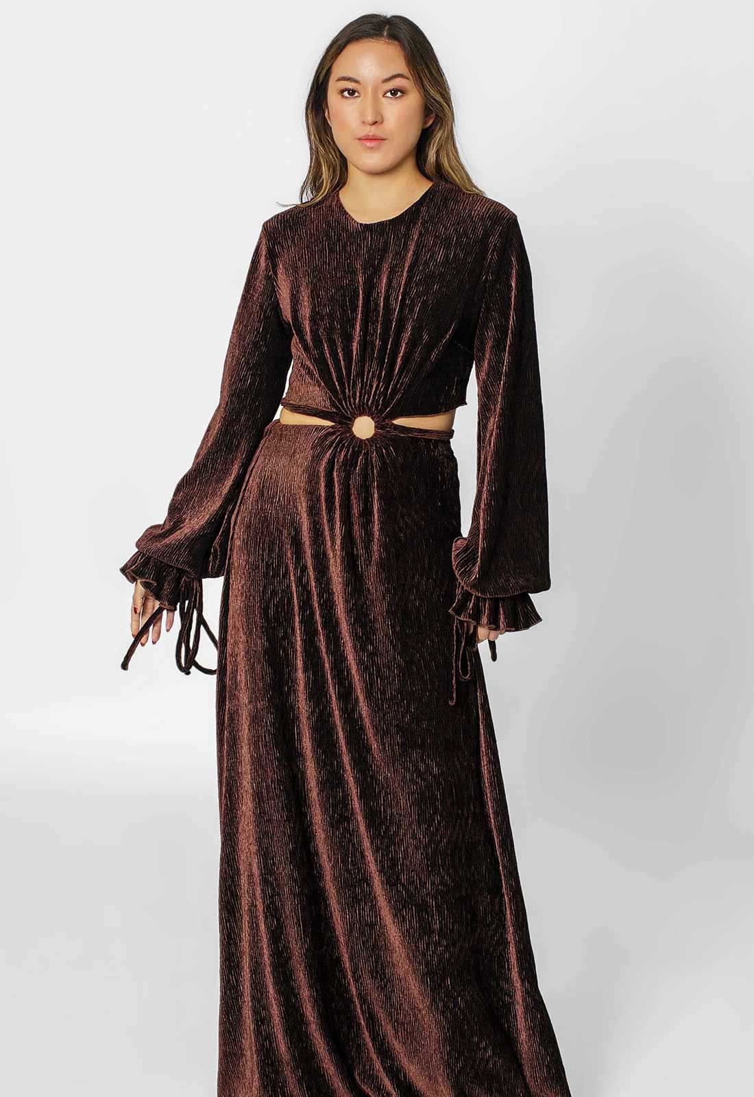 Josh And Nicol ZINA MAXI DRESS- DARK CHOCOLATE BROWN