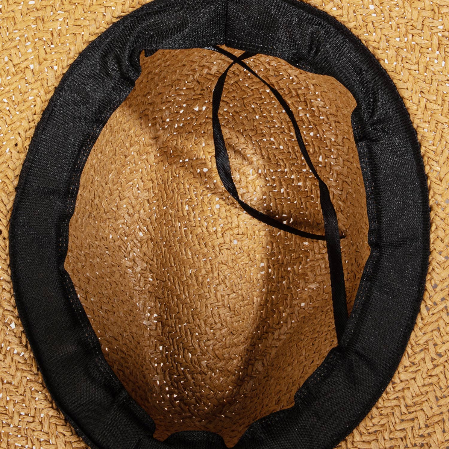 Soul Of Sita Straw Braided Ribbon Band Fedora Hat: Bk