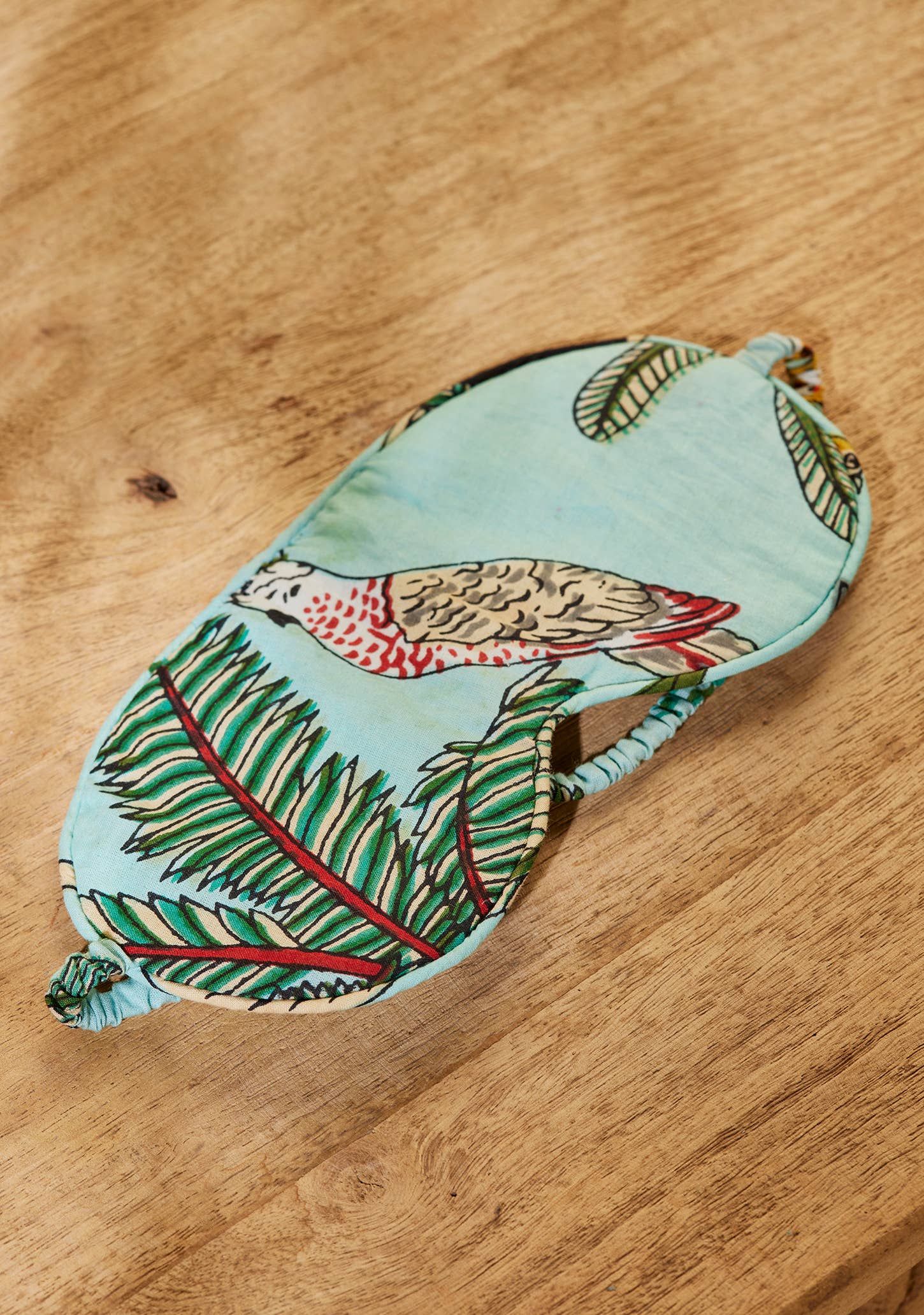 Soul Of Sita Jungle Print Eye Mask: Jade, Blue And White