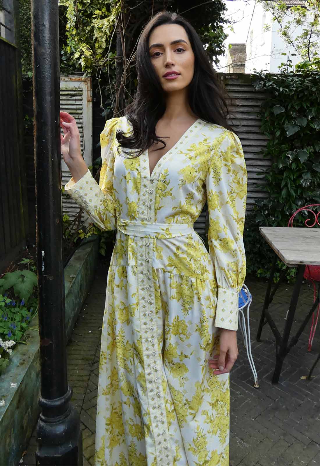 Raishma Studio Yellow Aaliyah Floral Maxi Dress-112282