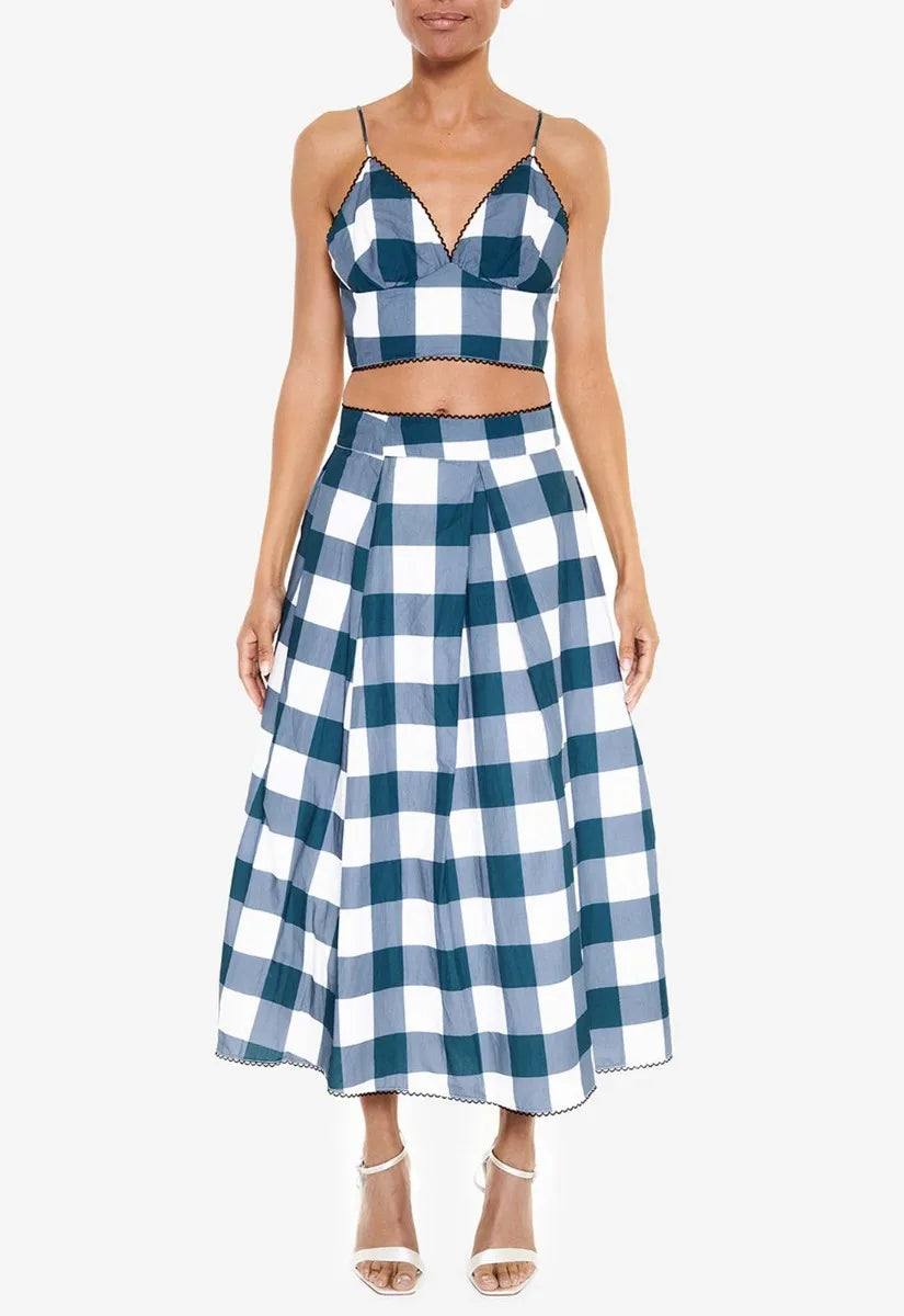 True Decadence Blue Checked Skirt