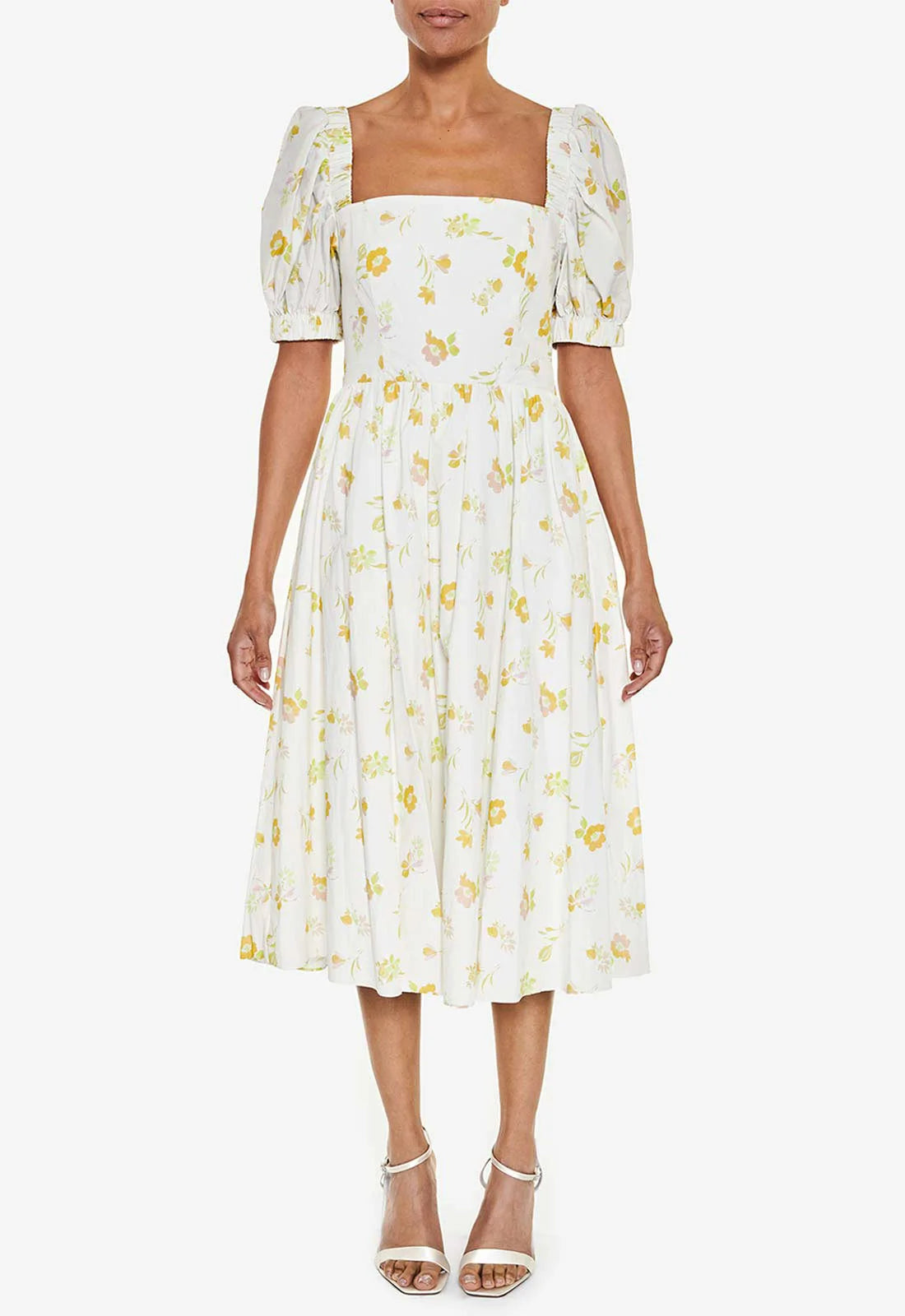 True DecadenceYellow Floral Tea Dress