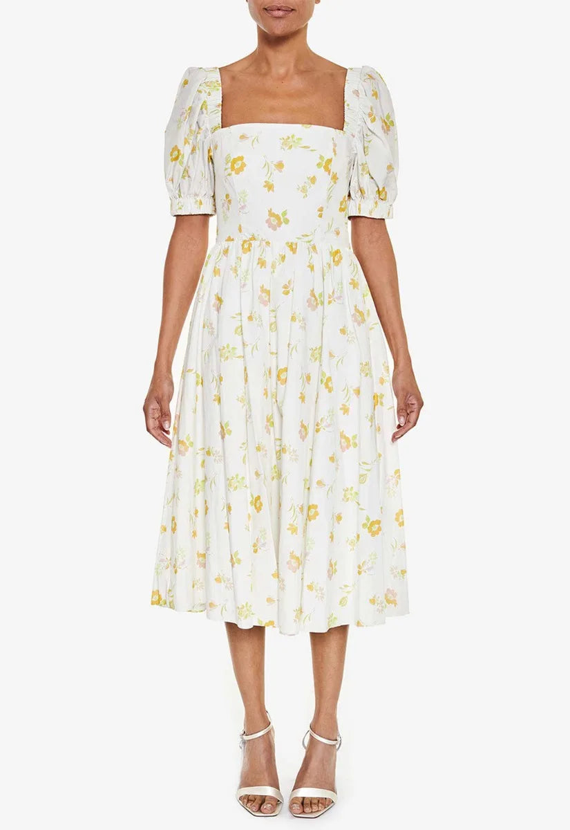 True Decadence Yellow Floral Tea Dress