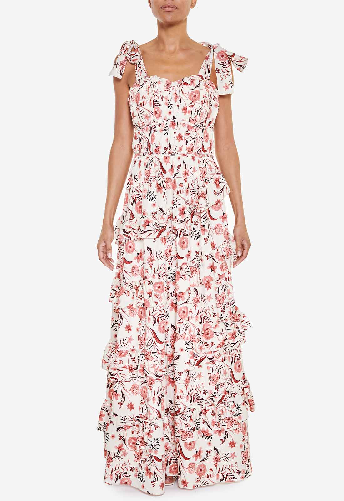 True Decadence Cream Floral Maxi Dress