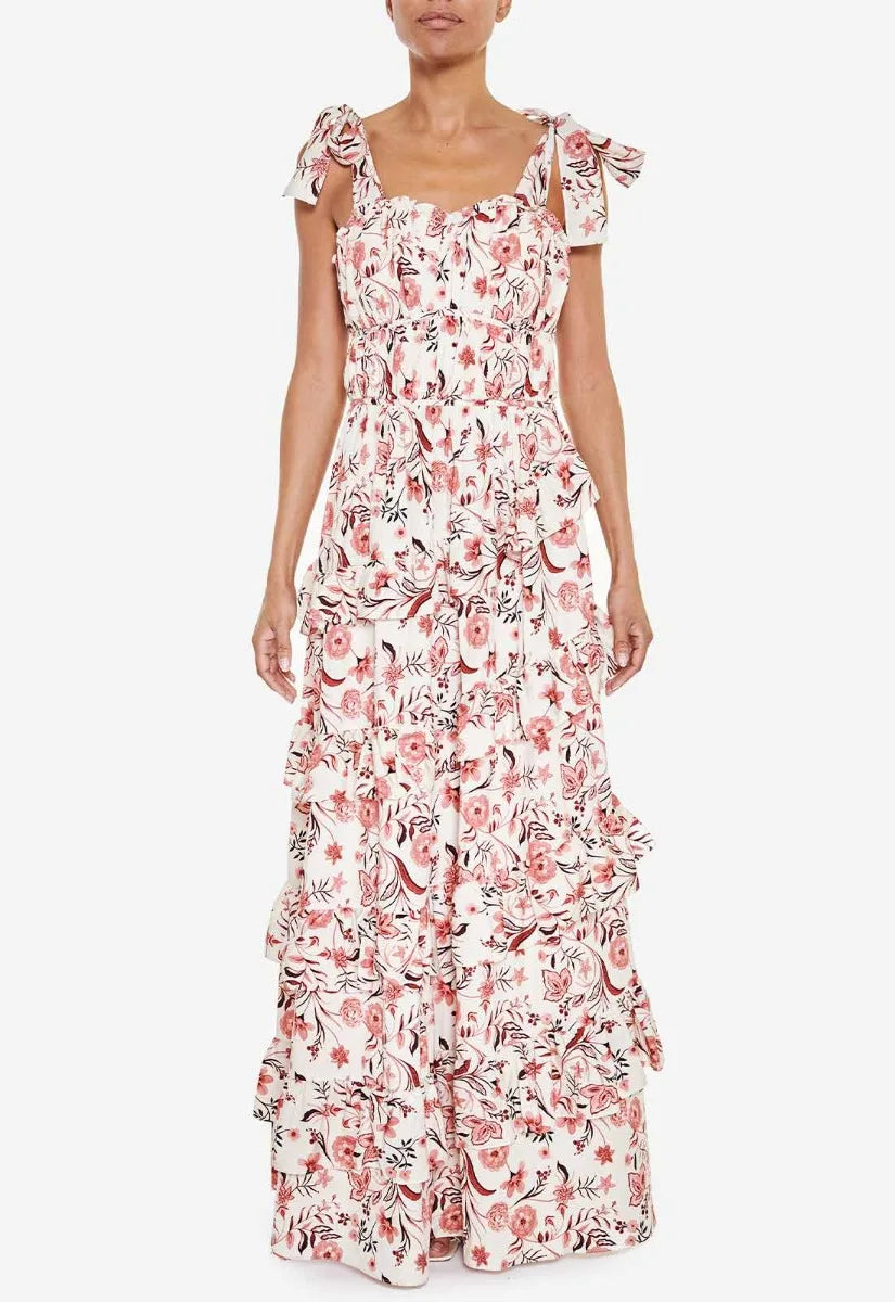 True Decadence Cream Floral Maxi Dress