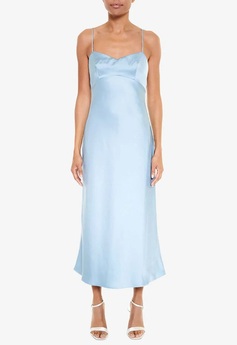 True Decadence Blue Satin Slip Dress