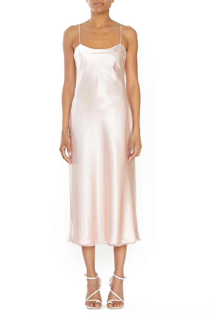 True Decadence Pink Satin Slip Dress