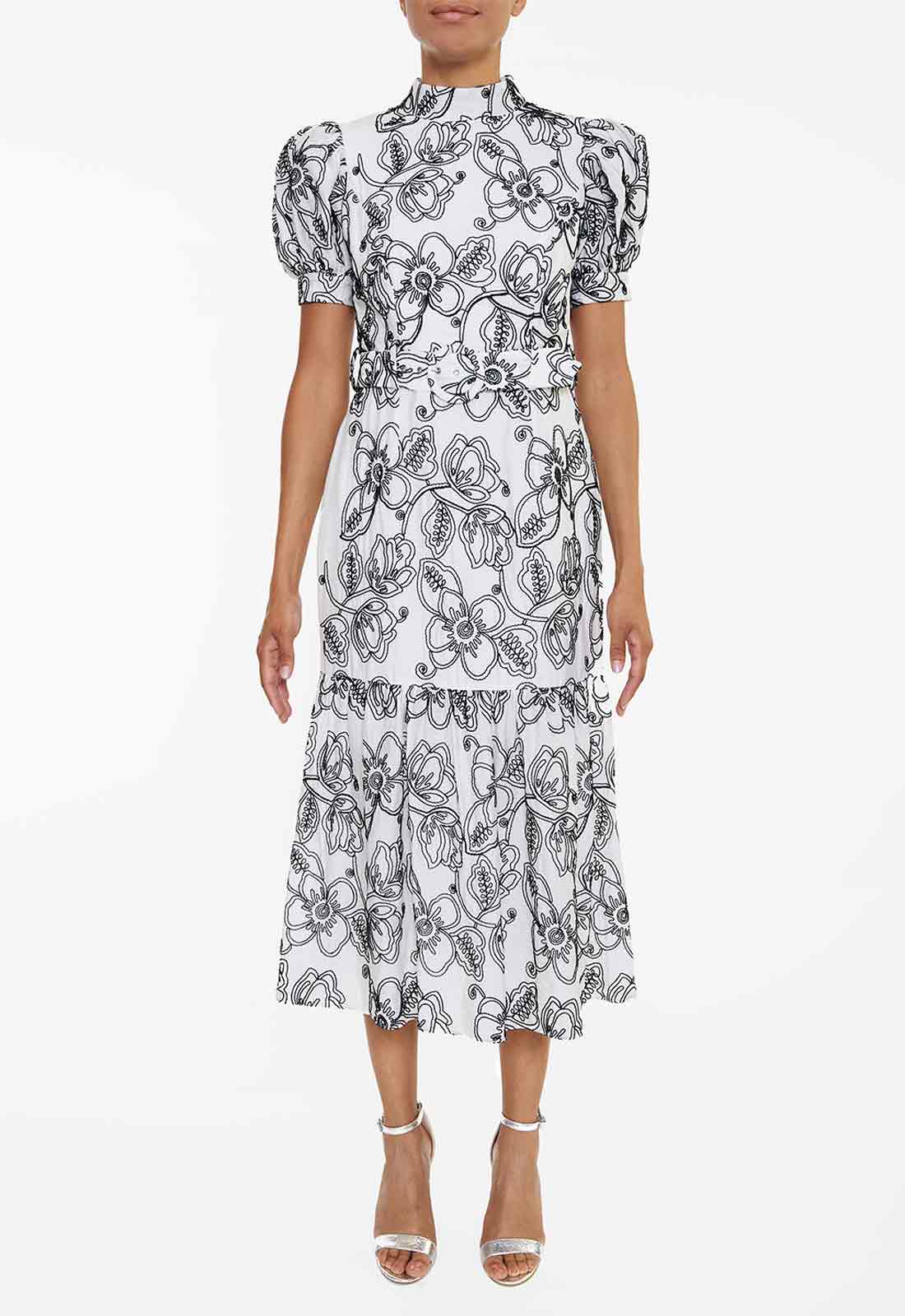 True Decadence White Print Tea Dress-0