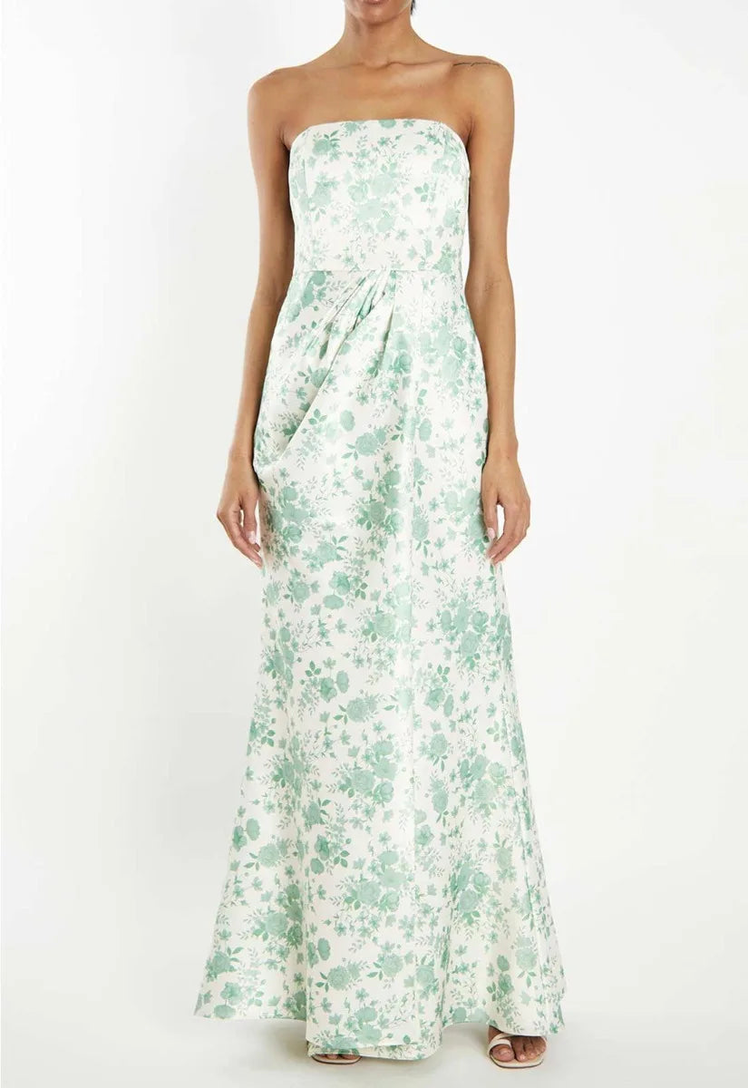 True Decadence Sage Rose Print Maxi Dress