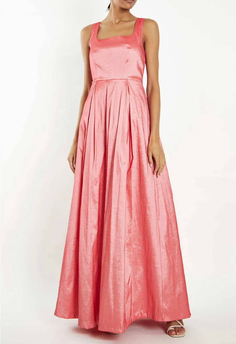 True Decadence Coral Taffeta Formal Ballgown