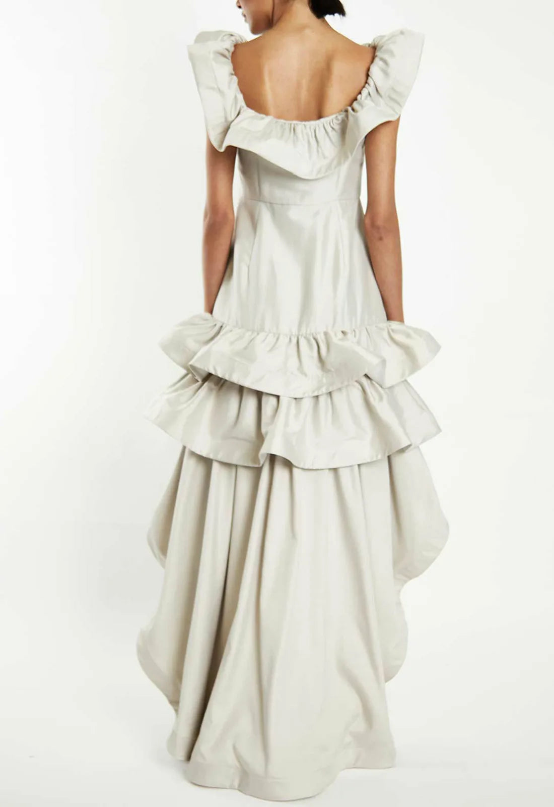 True Decadence Grey Waterfall Maxi Dress-115719