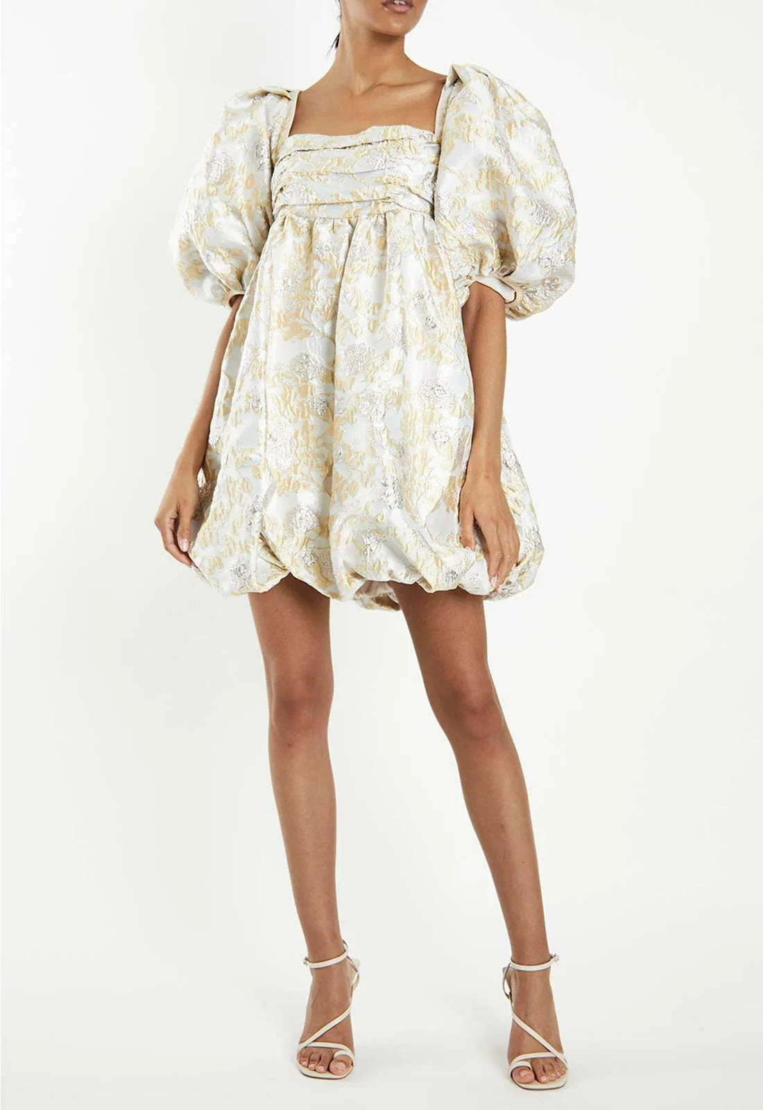 True Decadence Cream 80s Mini Dress-0