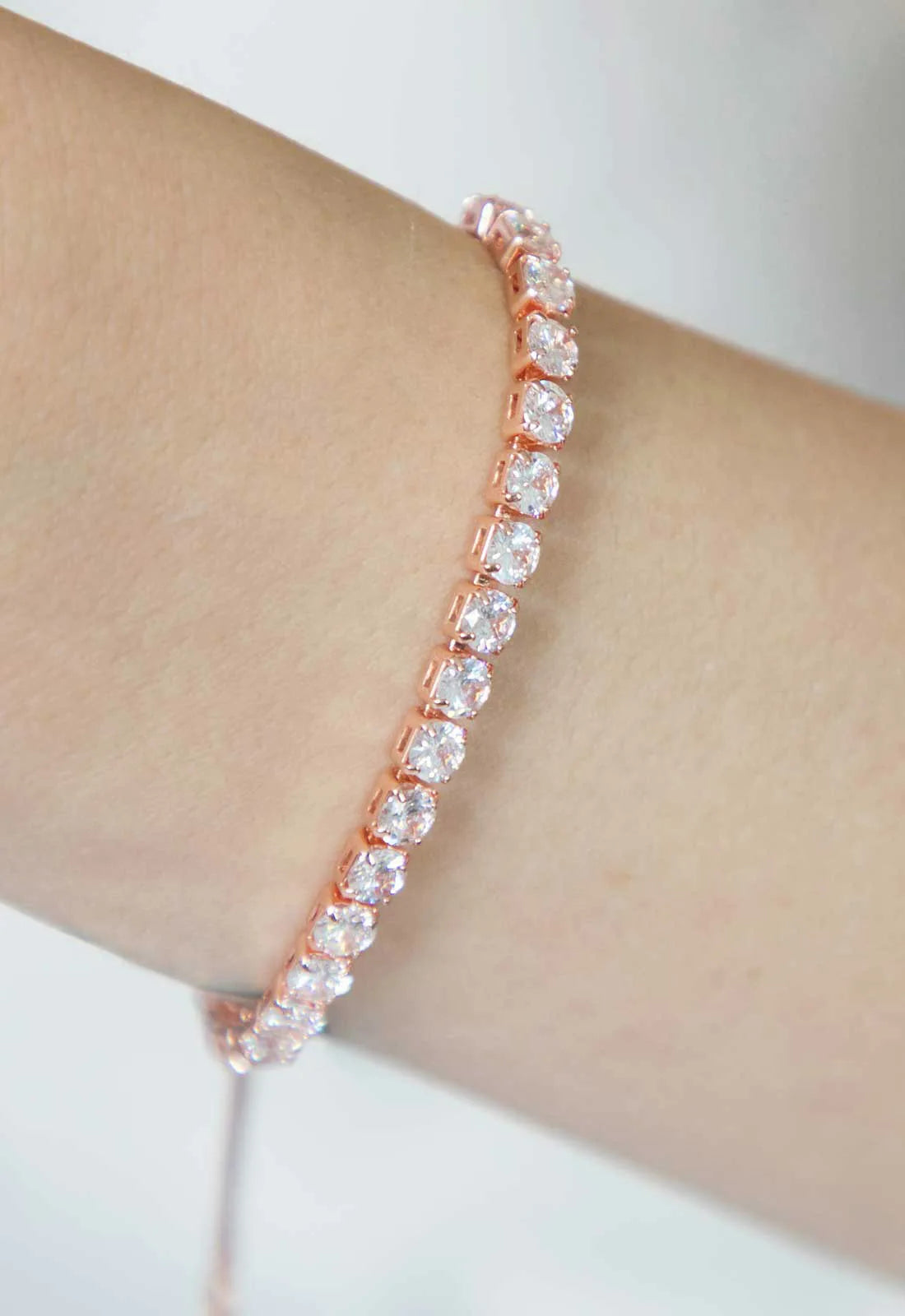 Always Chic Rose Gold Crystal Rope Bracelet-91665