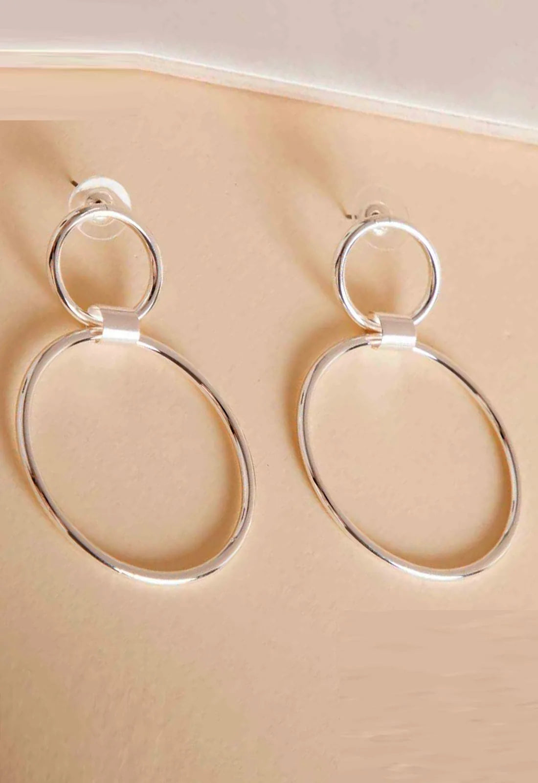 Always Chic Silver Double Hoop Earrings-91632