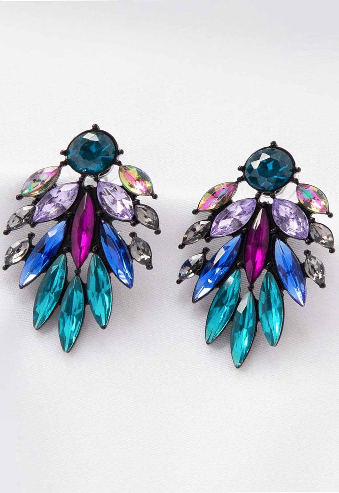 Always Chic Leaf Multi Coloured Earrings-91634