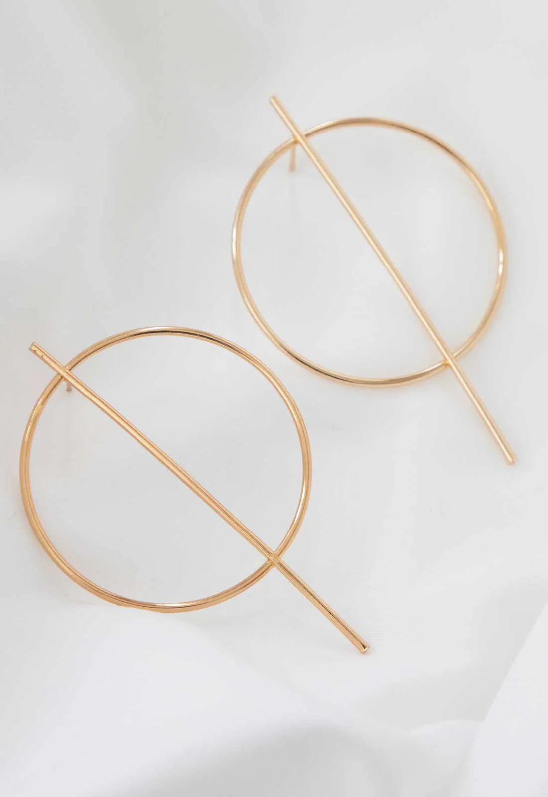 Always Chic Gold Bar Detail Hoop Earring-0