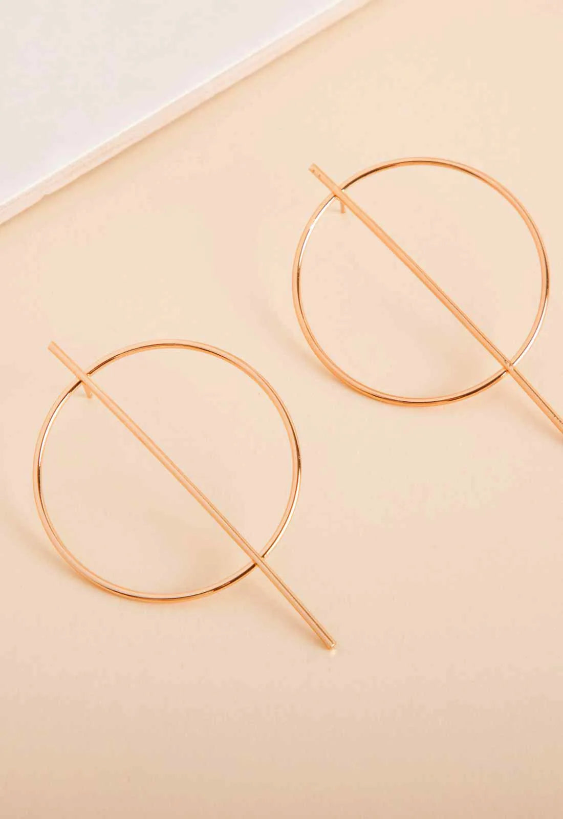 Always Chic Gold Bar Detail Hoop Earring-91618