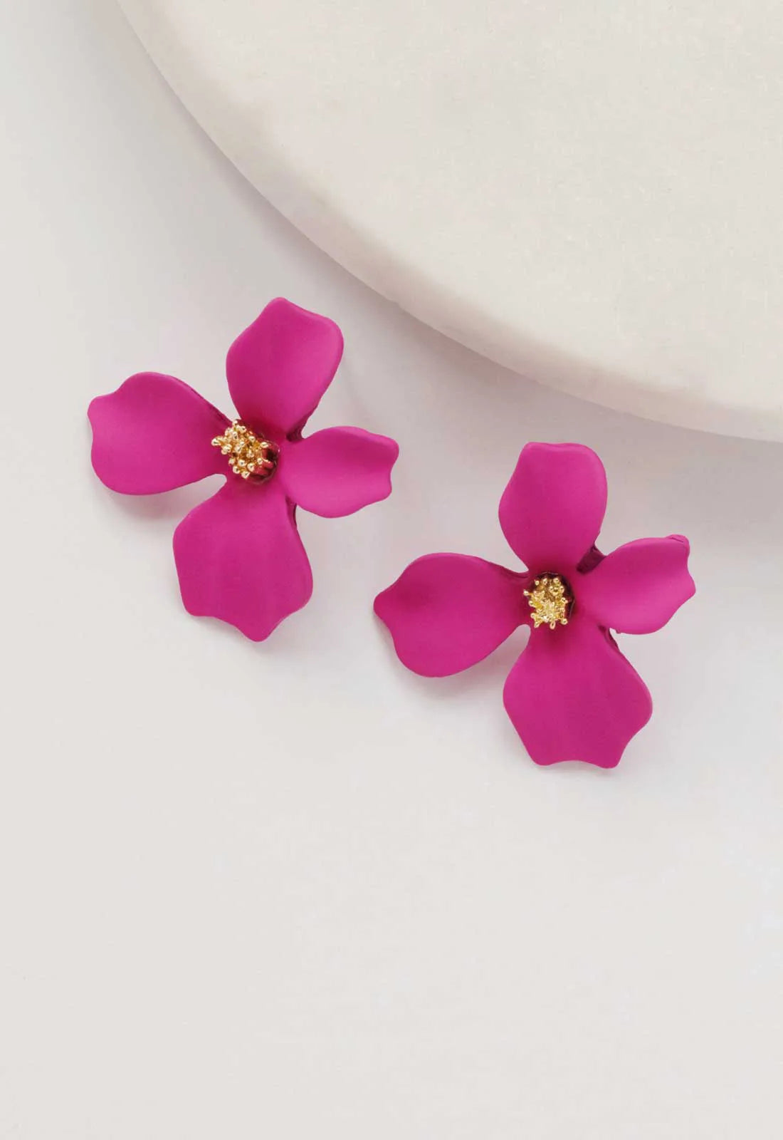 Always Chic Pink Flower Earrings-92098