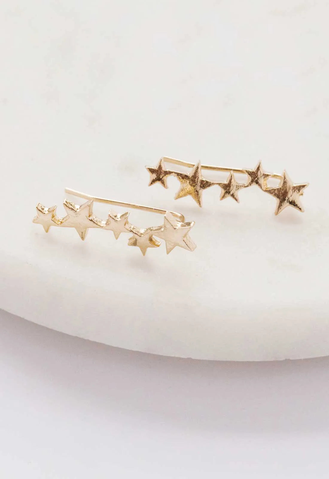Always Chic Gold Star Climber Earrings-92123
