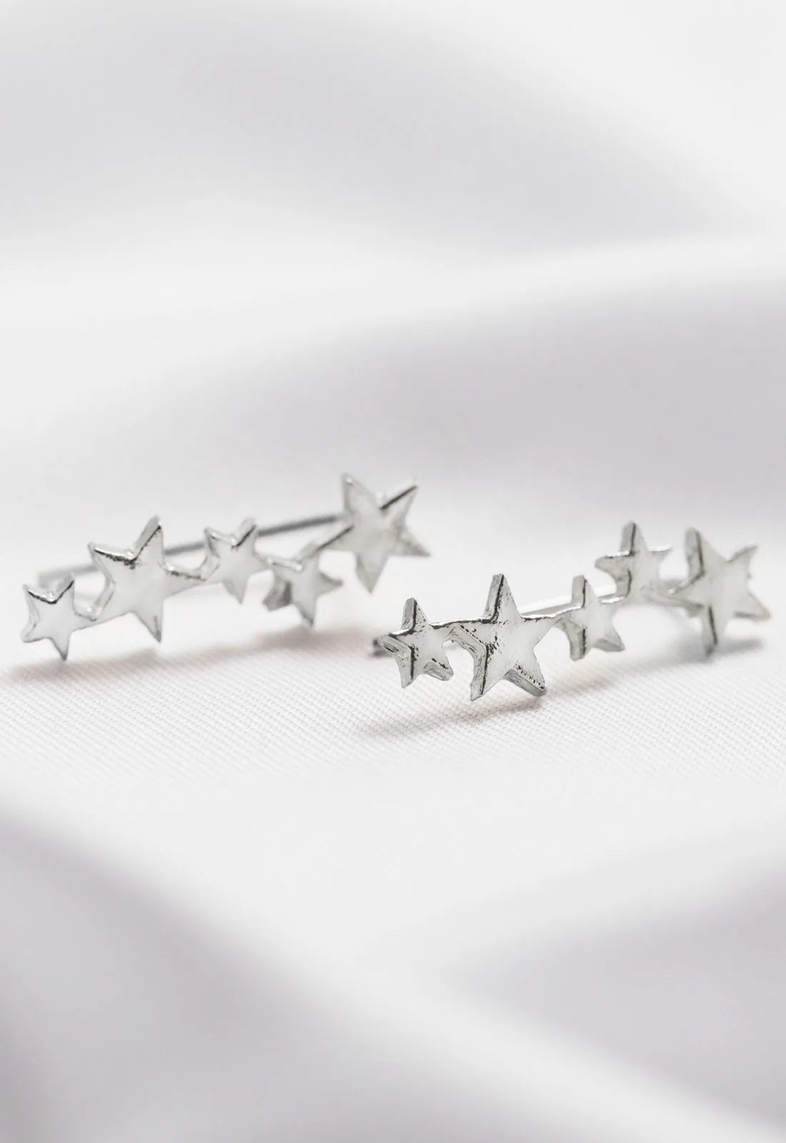 Always Chic Silver Star Climber Earrings-0