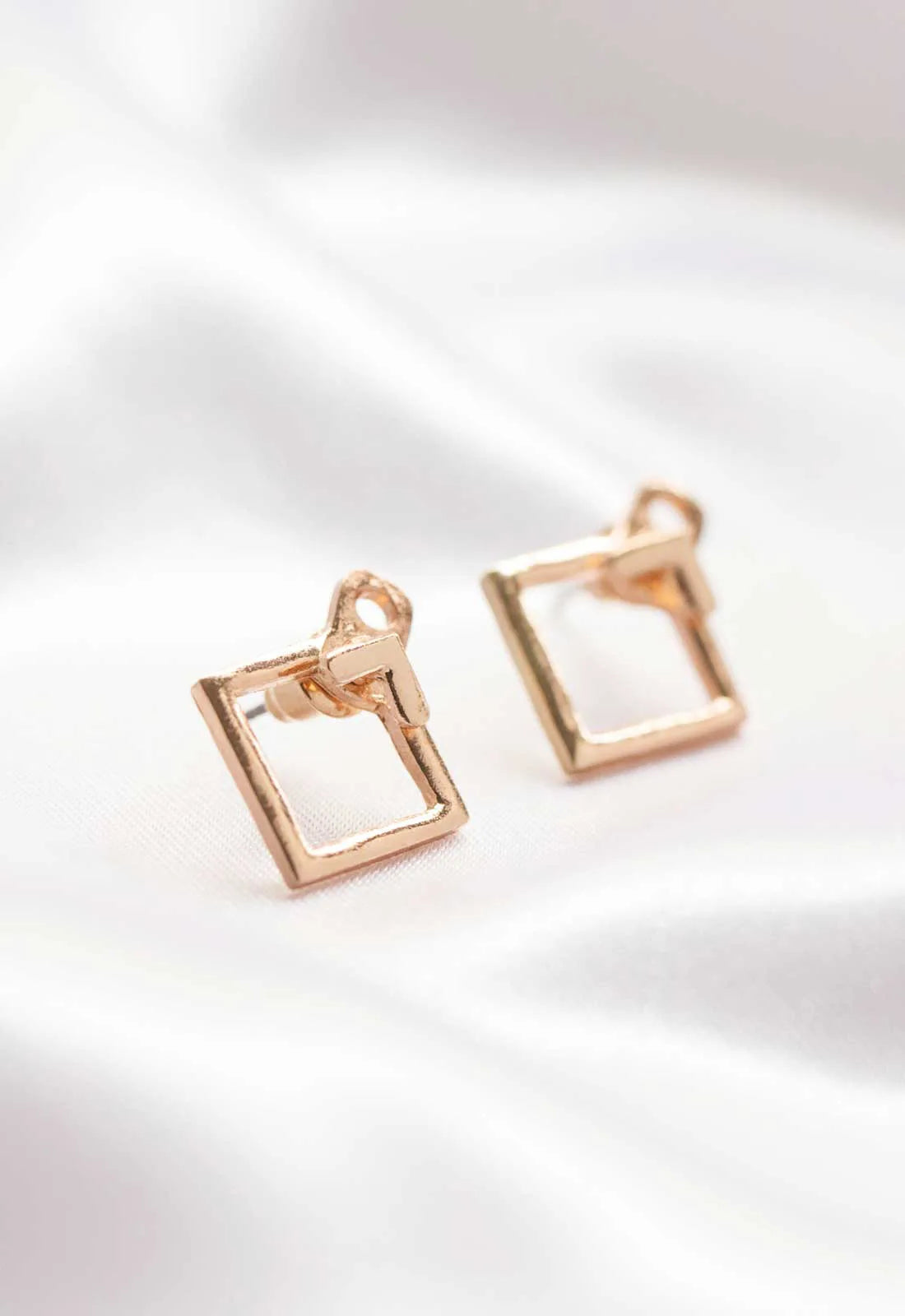 Always Chic Gold Geometric Stud Earrings-92160