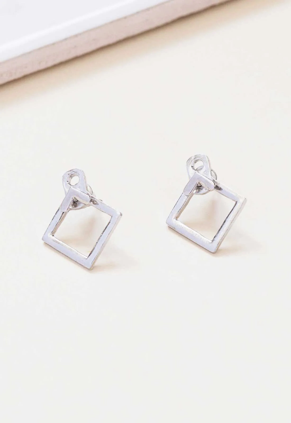 Always Chic Silver Geometric Stud Earrings-92166