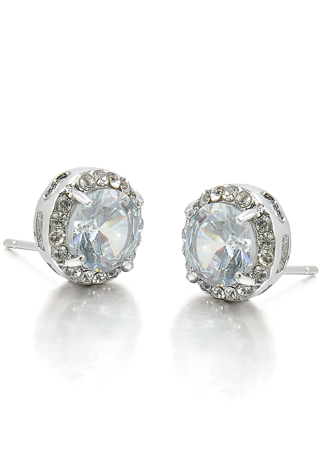 Always Chic Silver Crystal Stud Earrings-66146