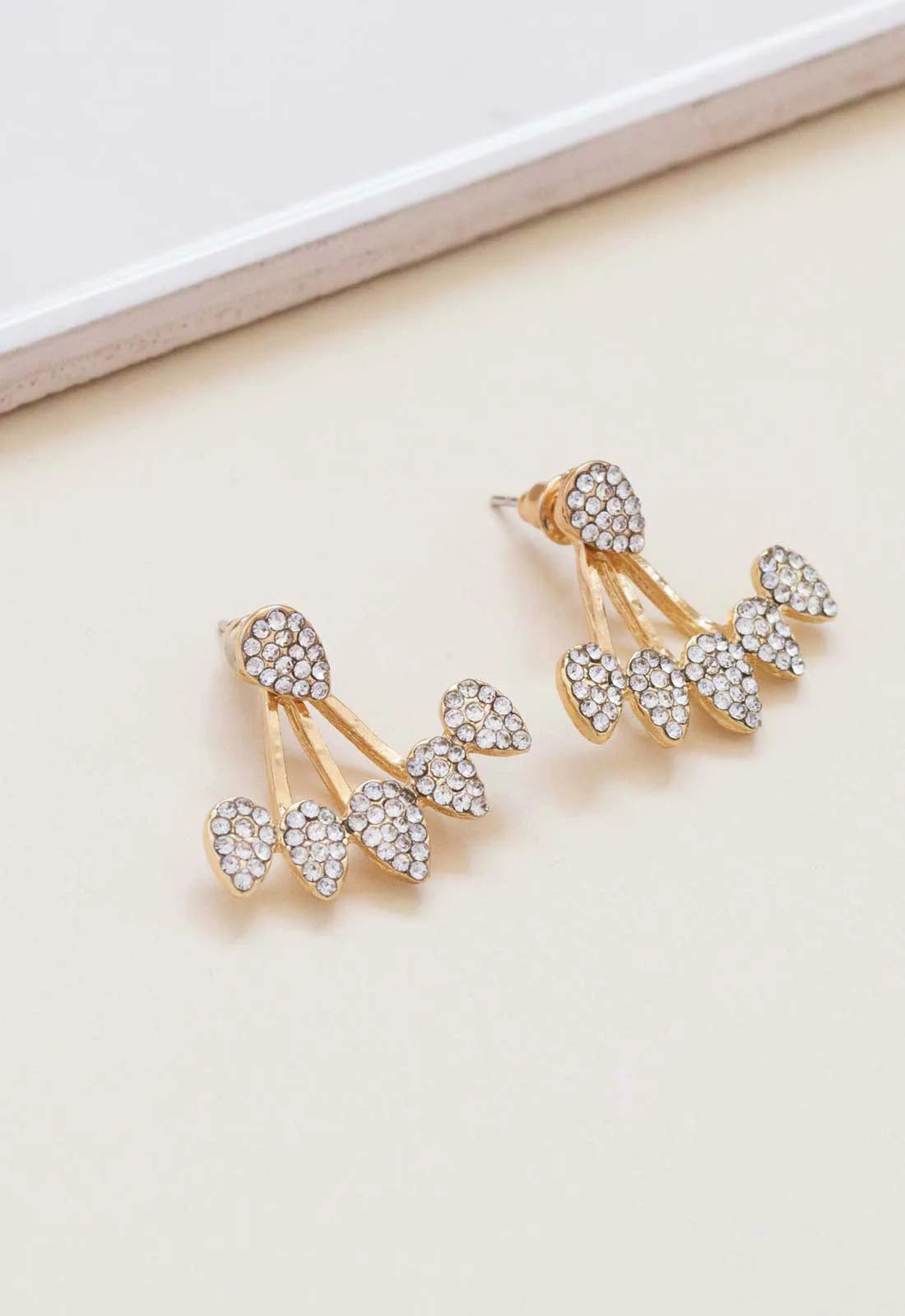 Always Chic Gold Petal Crystal Jacket Earrings-0