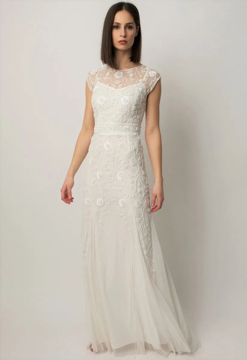 Raishma Ivory Alice Beaded Gown